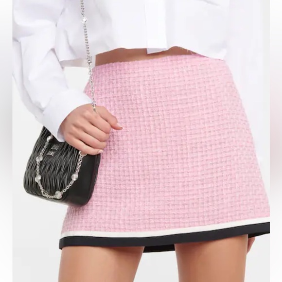 Miu Miu Pink Tweed Skirt - Picture 1 of 14